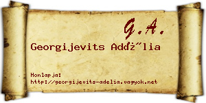 Georgijevits Adélia névjegykártya